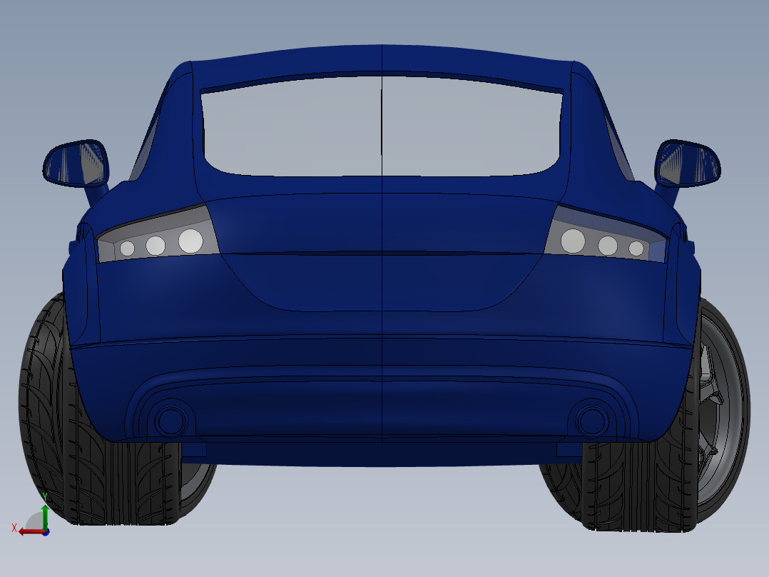 一个轿车后视图