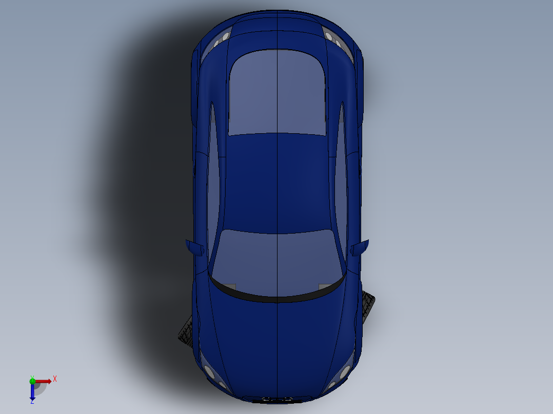 一个轿车俯视图