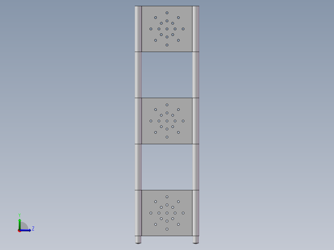 家用室内花架左视图