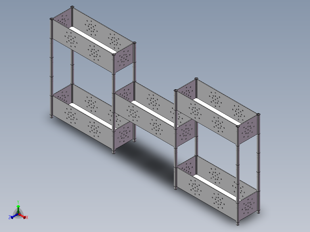 家用室内花架正等轴测图