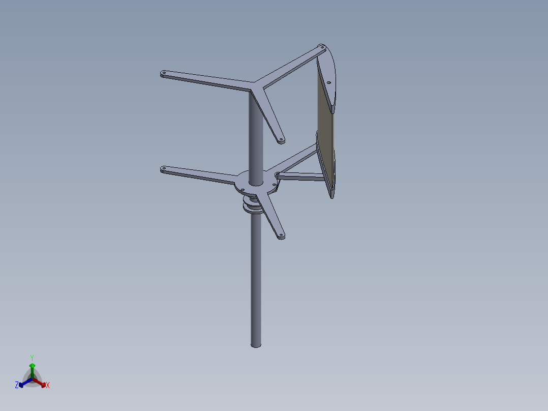 垂直轴风力机正等轴测图