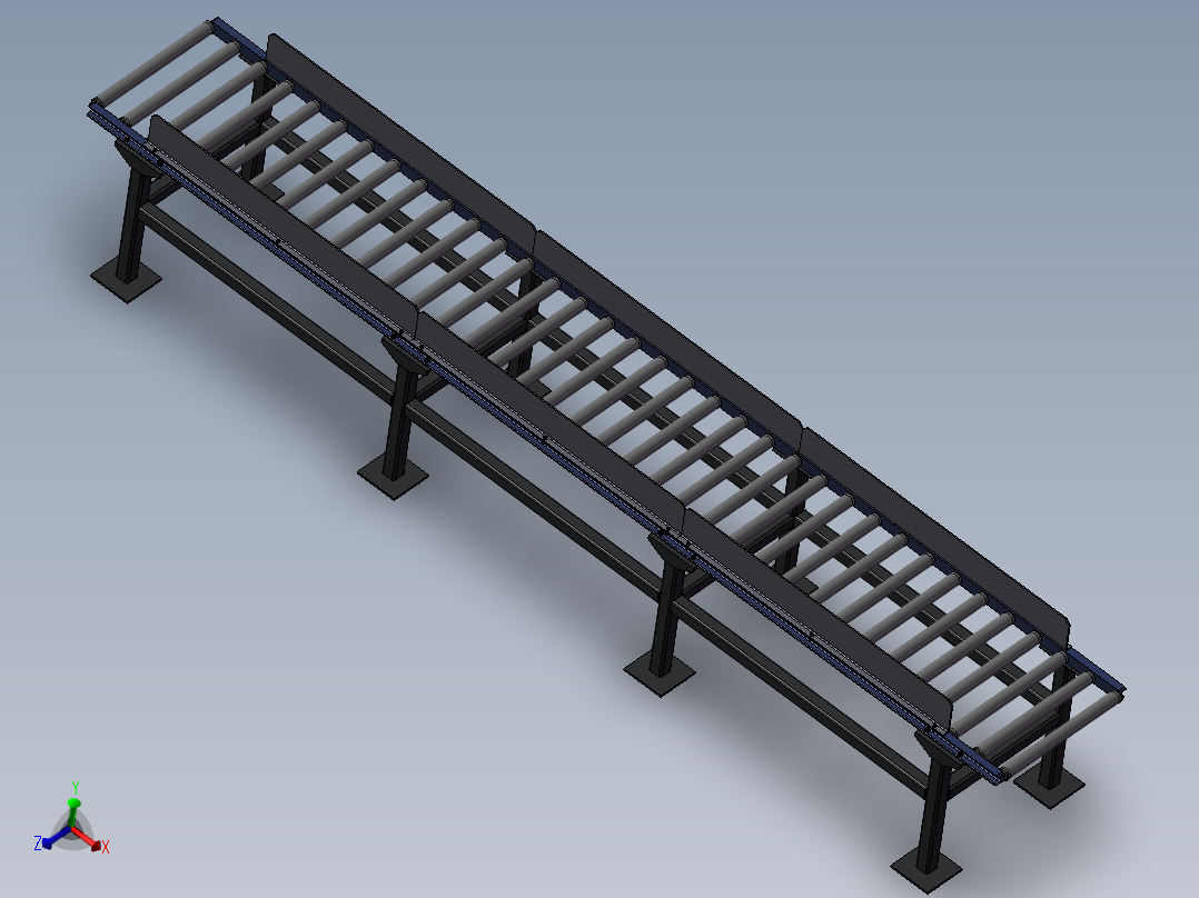 滚筒式输送线输送机3d图纸
