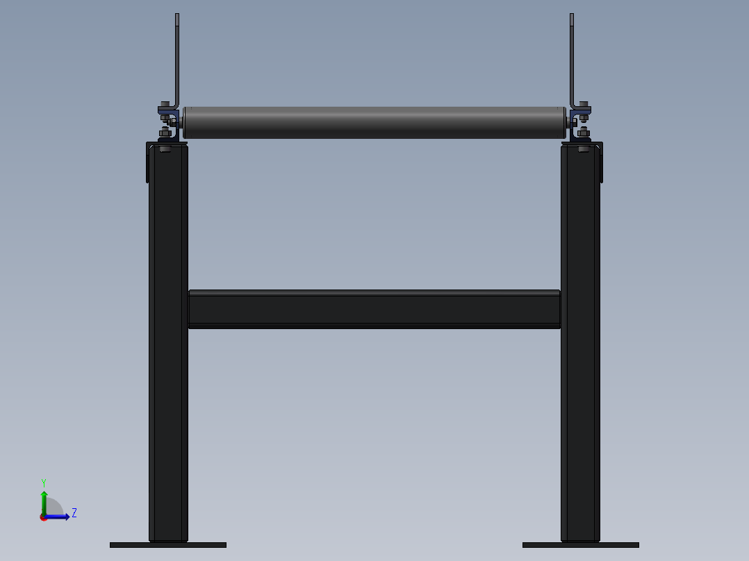 滚筒式输送线输送机3d图纸左视图