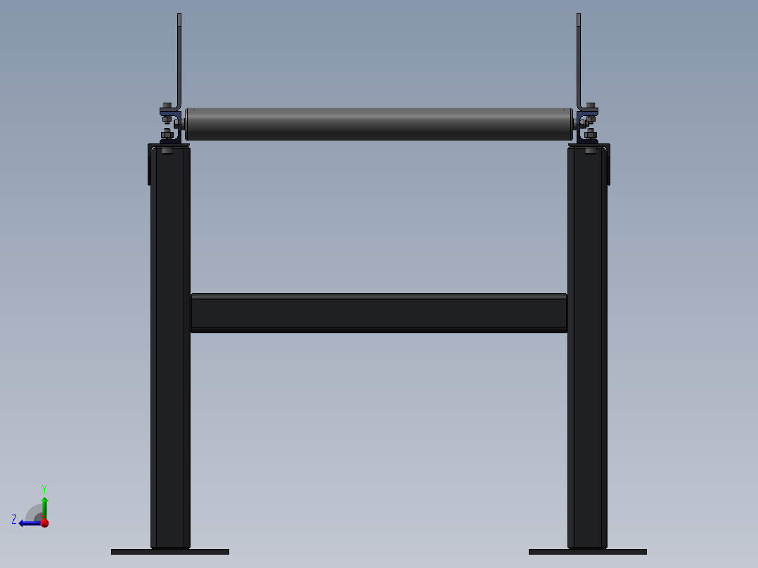 滚筒式输送线输送机3d图纸右视图