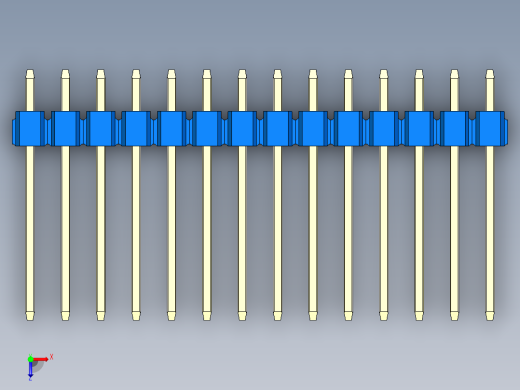 彩色公头100mil（2.54mm）系列-DS1021_blue_2x14p_100mil_Type5_rev1.0俯视缩略图