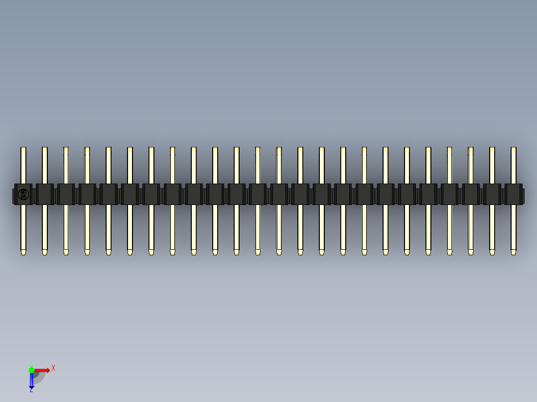 彩色公排针 100mil 2.54mm 系列-DS1022_black_2x24p_100mil_TypeD_rev1.0俯视图