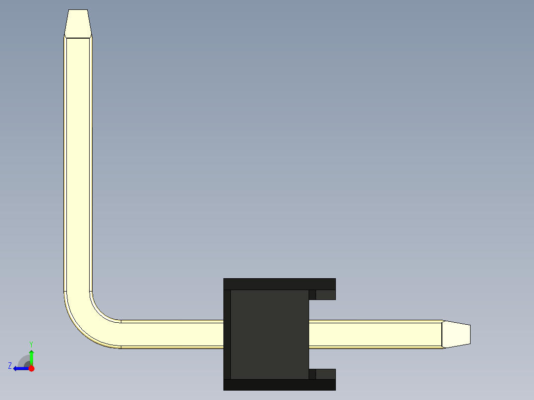 彩色公排针 100mil 2.54mm 系列-DS1022_black_09p_100mil_TypeU_rev1.0右视图