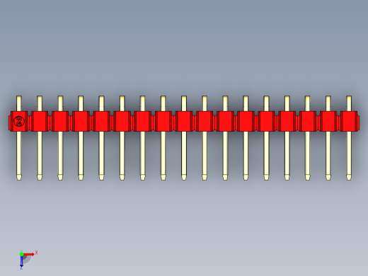 彩色公排针 100mil 2.54mm 系列-DS1022_red_1x17p_100mil_TypeD_rev1.0俯视缩略图