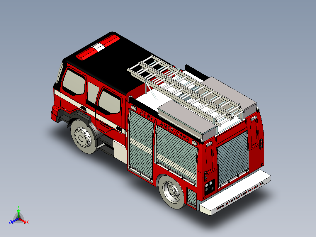 7.消防救火车 3d模型图纸