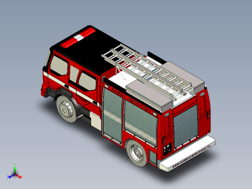 7.消防救火车 3d模型图纸