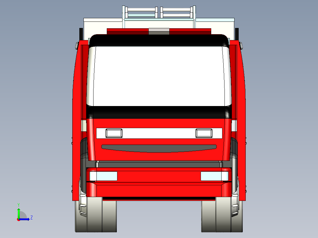 7.消防救火车 3d模型图纸左视图