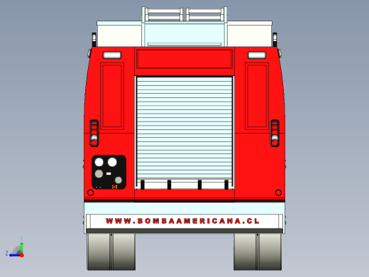 7.消防救火车 3d模型图纸右视缩略图