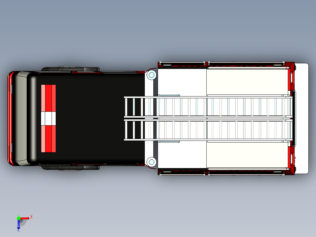 7.消防救火车 3d模型图纸俯视图