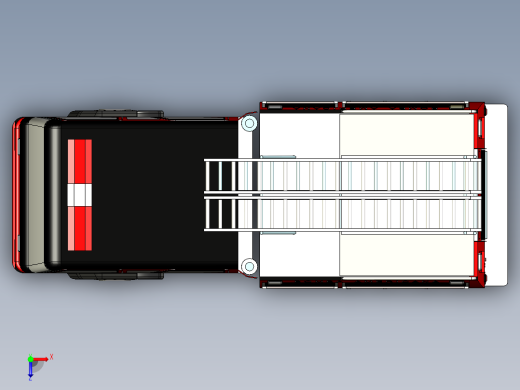 7.消防救火车 3d模型图纸俯视缩略图