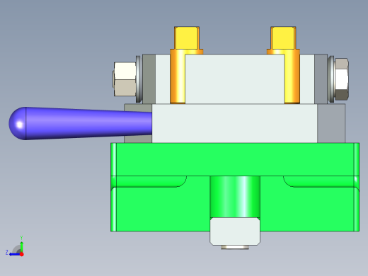 铣四方头夹具三维模型设计右视缩略图