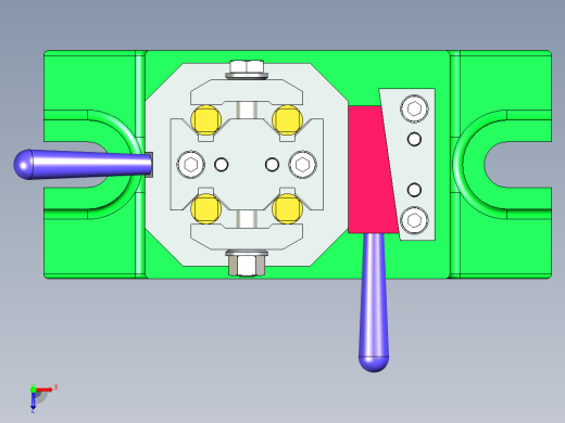 铣四方头夹具三维模型设计俯视缩略图