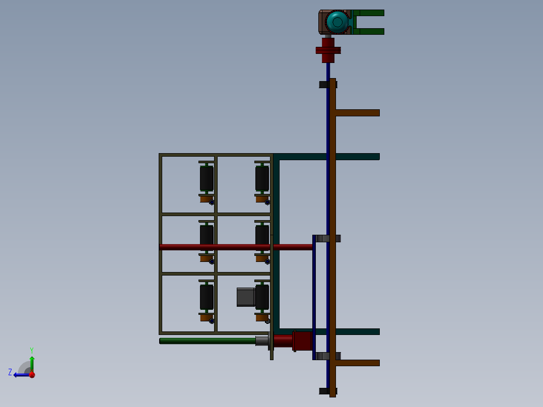 自动化仓库储存系统右视图