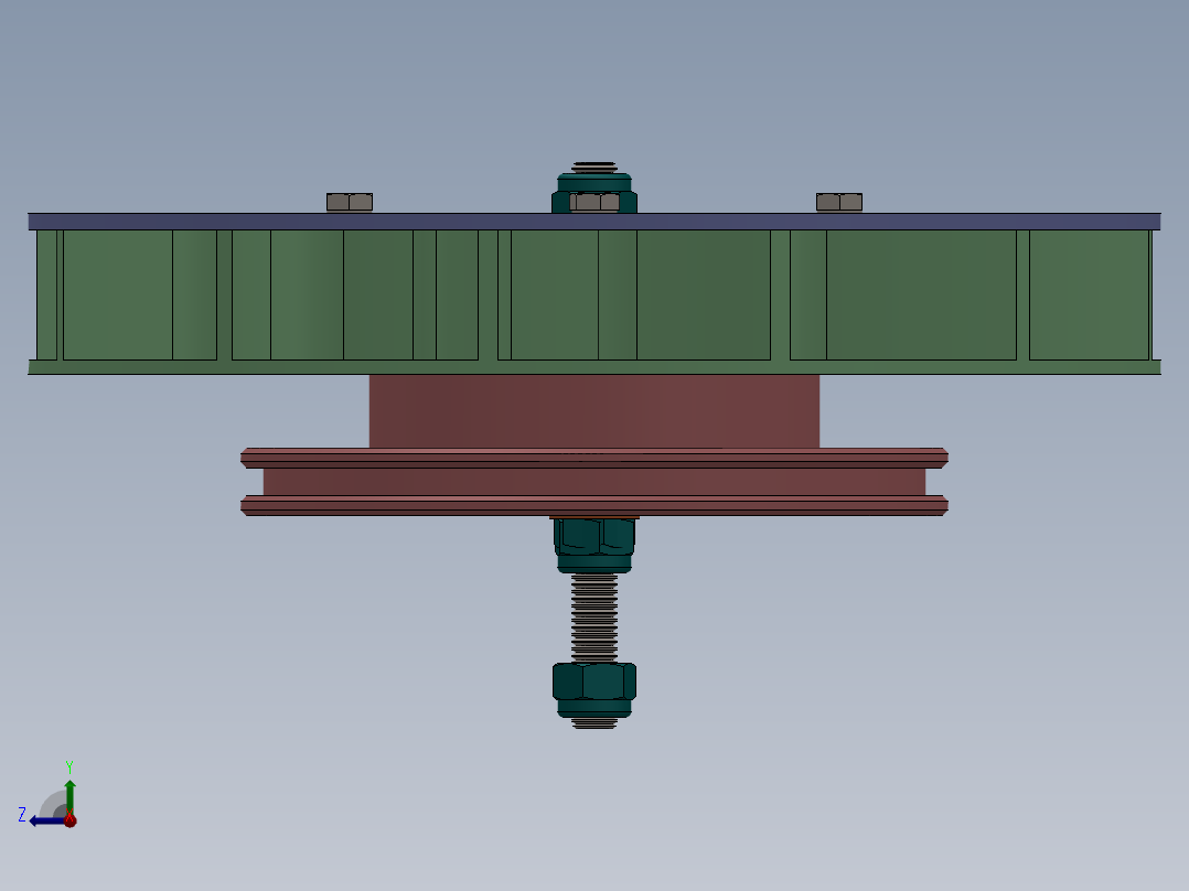 汽轮发电机旋叶右视图