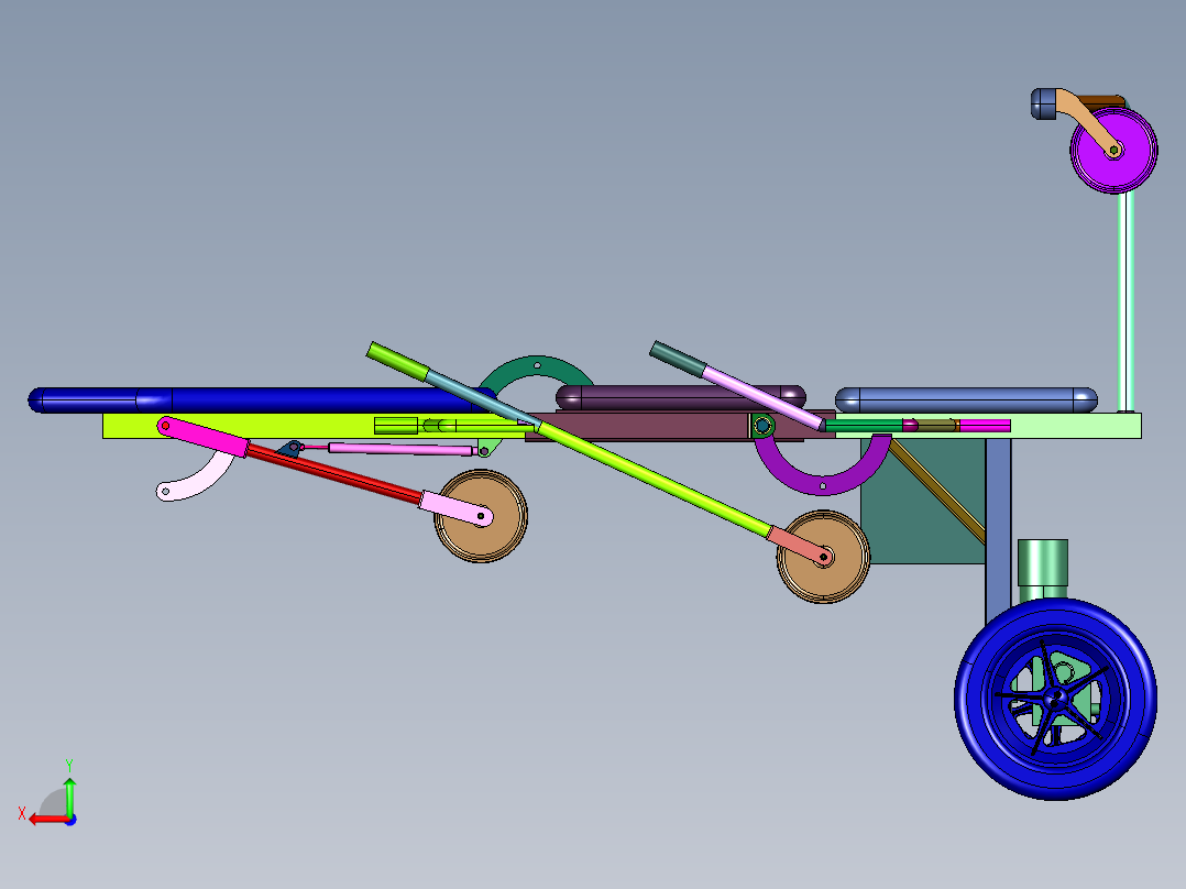 电动担架救援转运车后视图