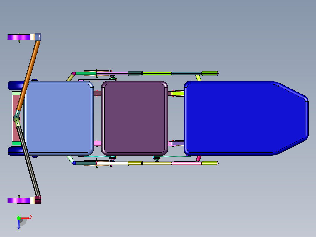 电动担架救援转运车俯视图