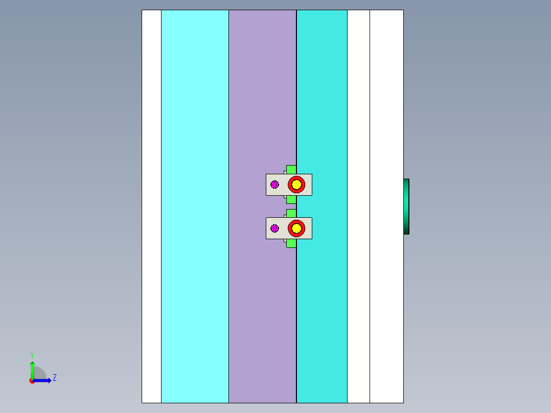 洗衣机机盖注塑模具设计-半圆形【三维UG】下发客户左视图
