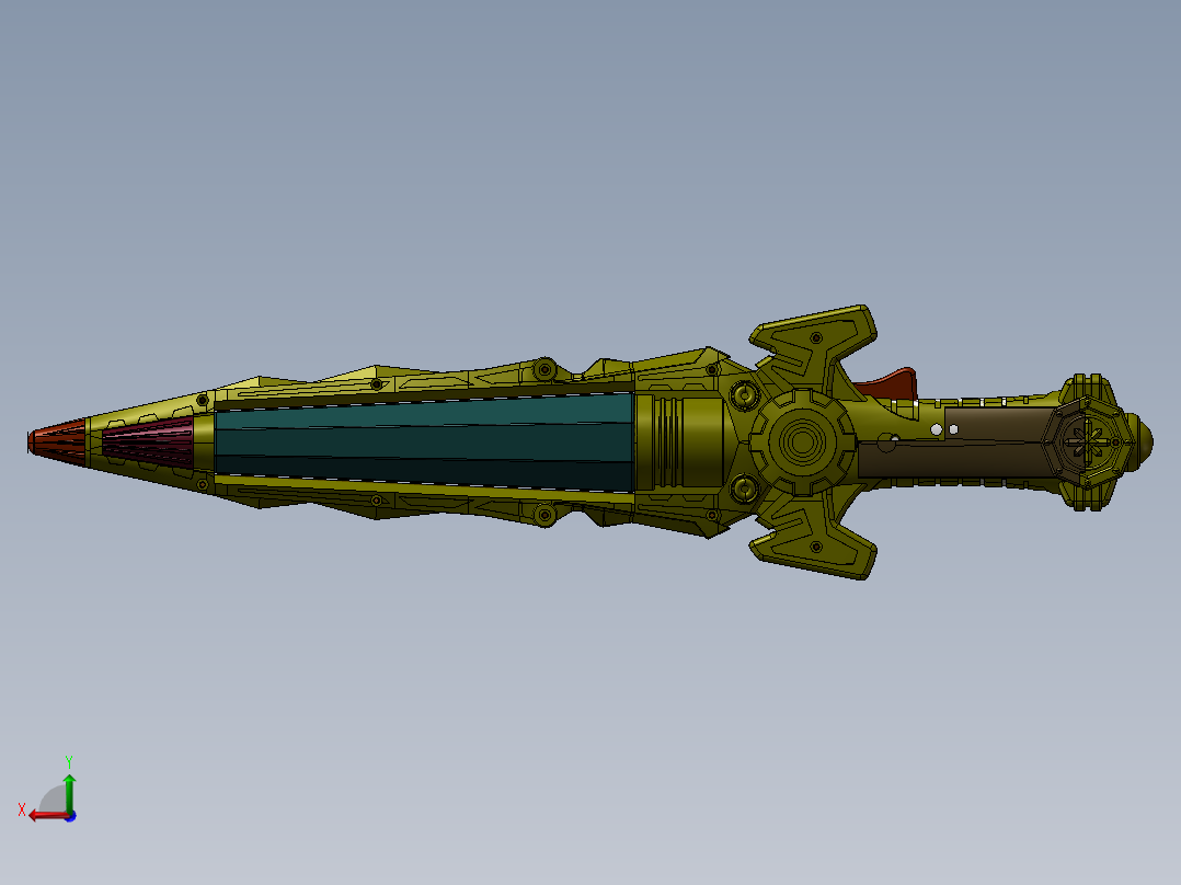 电子转动闪光剑后视图