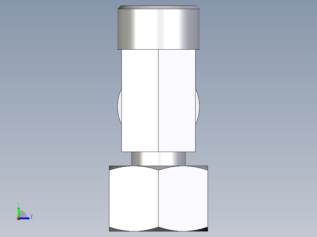 卡套式工业通用硬管接头EO_Standpipe_run_tee_EVL20SOMD71左视图