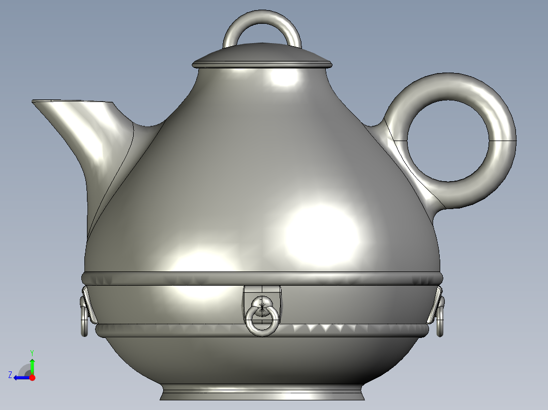 宜兴泥壶右视图