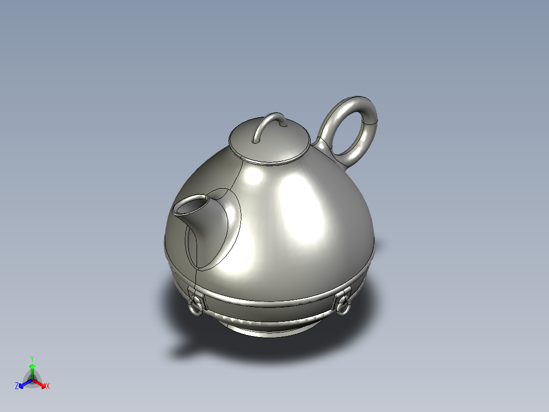 宜兴泥壶正等轴测图