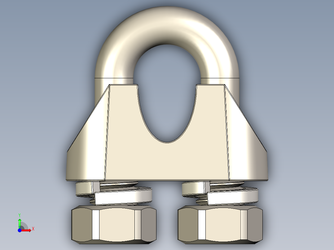 钢丝绳夹子三维模型前视图