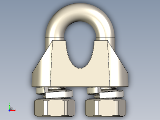 钢丝绳夹子三维模型前视缩略图