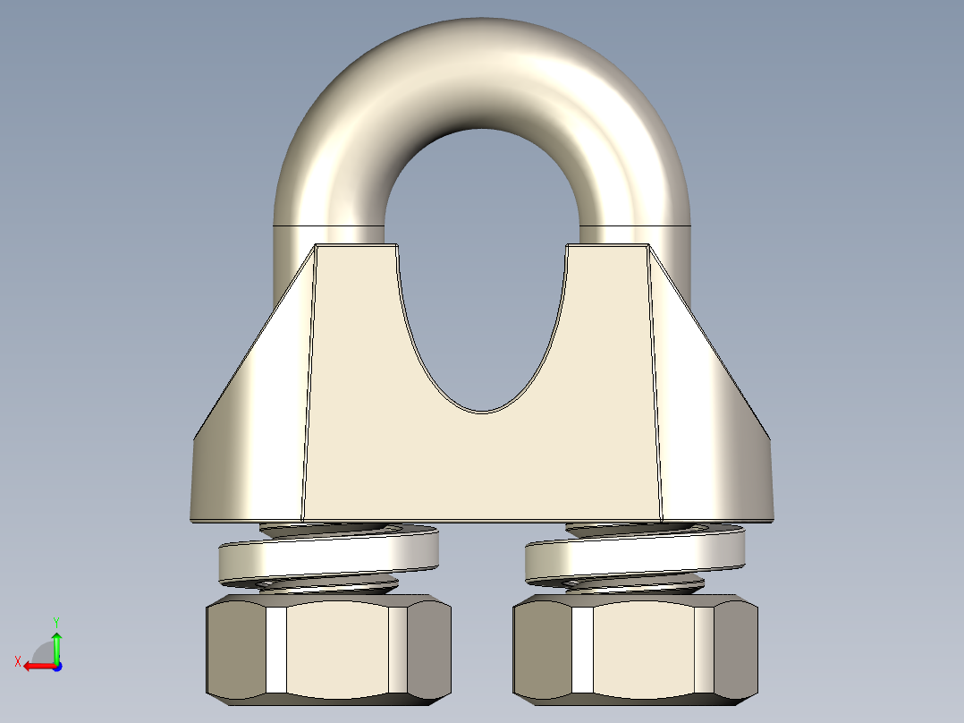 钢丝绳夹子三维模型后视图
