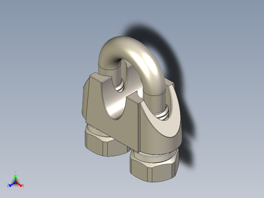 钢丝绳夹子三维模型正等轴测缩略图