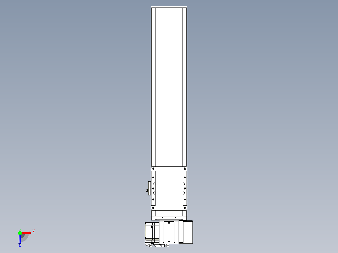 同步带全封闭直线模组TPA-HCB-105D-90-L400-RP-C-P20-N3俯视图