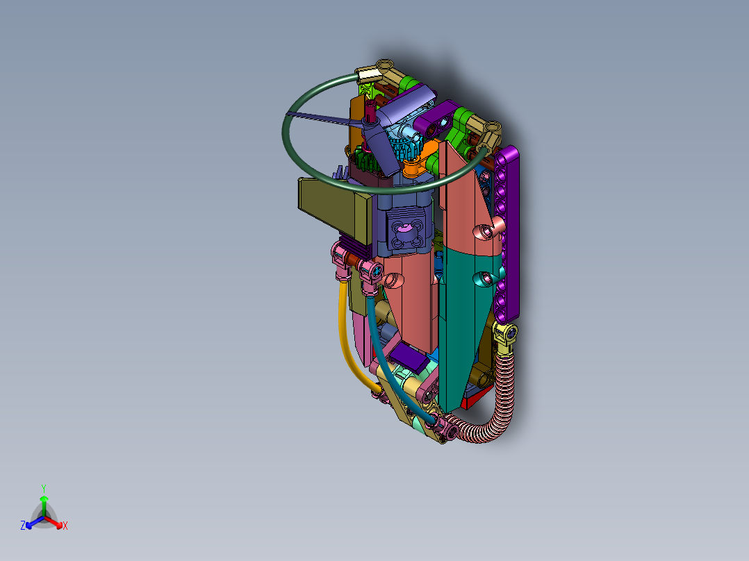 警察橡皮艇快艇拼装玩具正等轴测图
