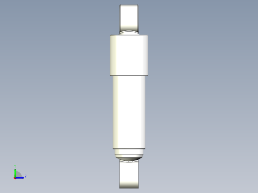 双筒液压减震器三维模型+CAD图纸左视缩略图