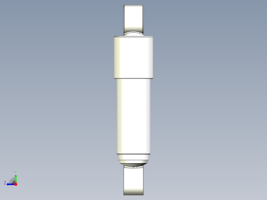 双筒液压减震器三维模型+CAD图纸右视缩略图