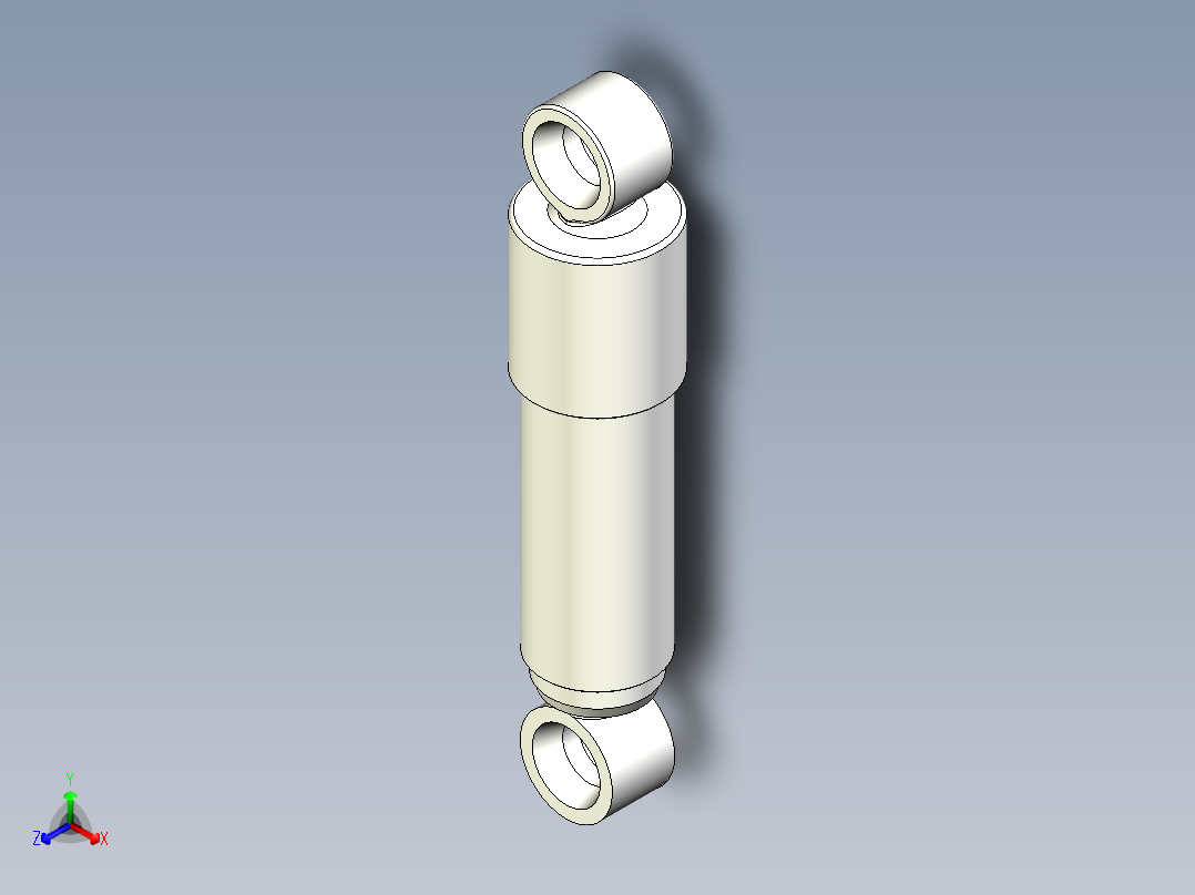 双筒液压减震器三维模型+CAD图纸正等轴测图