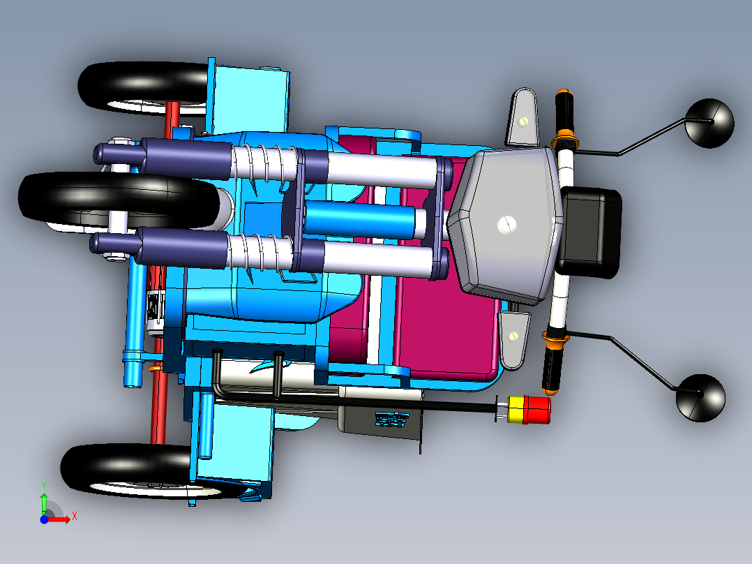 小型垃圾清理车前视图