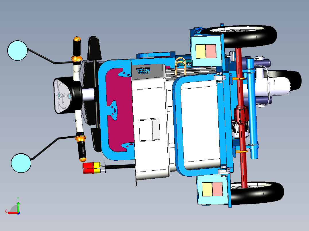 小型垃圾清理车后视图