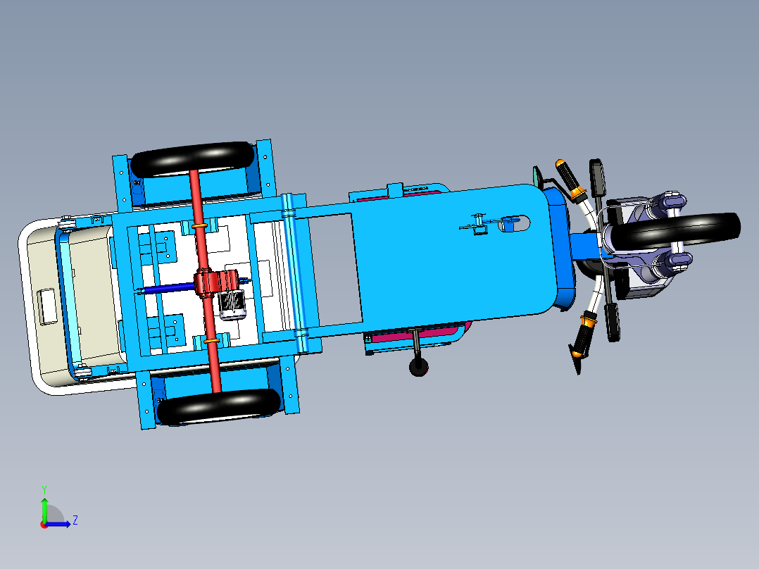 小型垃圾清理车左视图