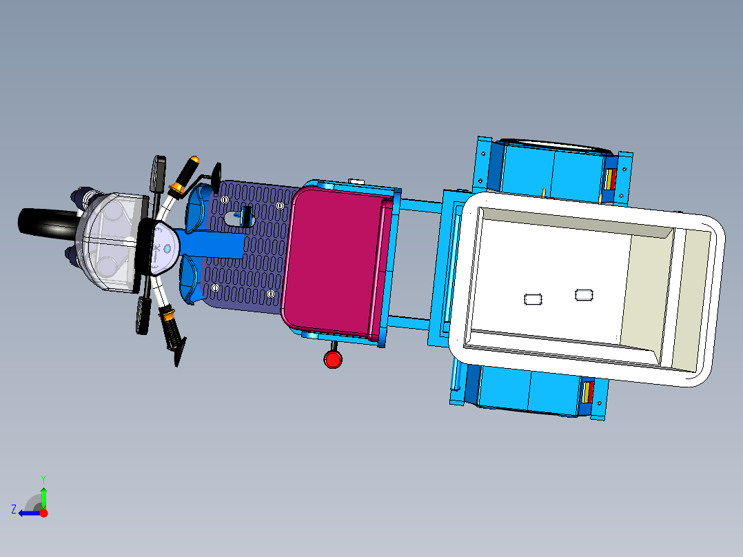 小型垃圾清理车右视图