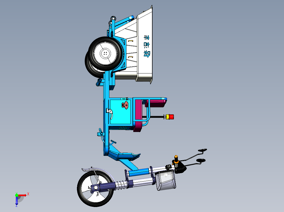 小型垃圾清理车俯视图