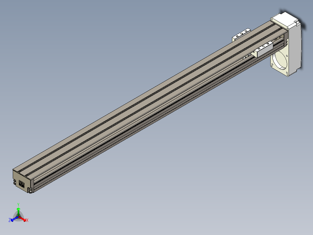 TPA-KNR-60E-1205C-L750A1-MP-H40-N3线性模块铝制底座正等轴测图