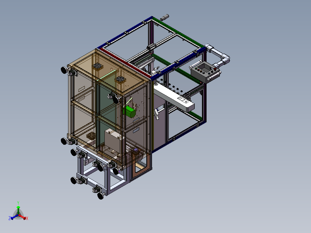 打铜带设备（sw18可编辑+工程图）正等轴测图