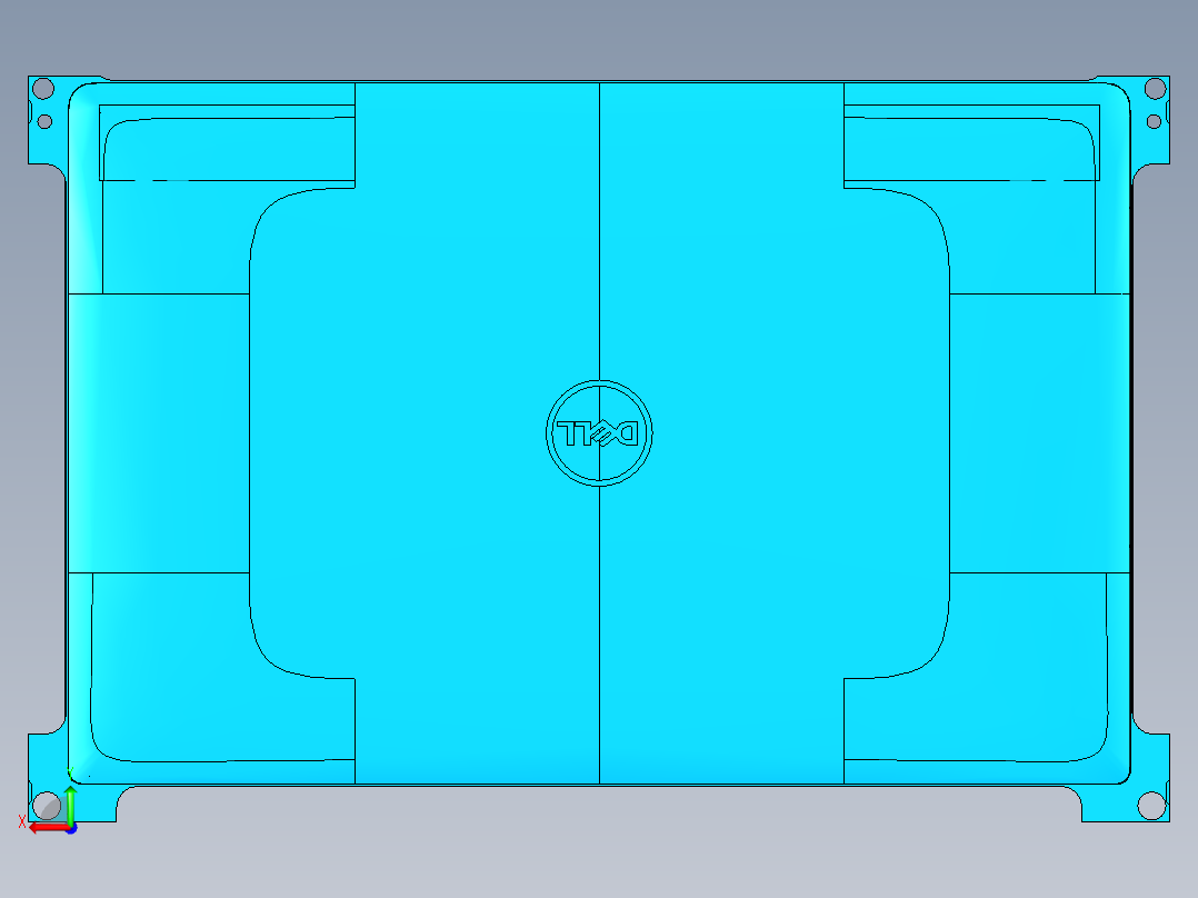 冲压件平板外壳精铣内腔UG编程程序模型后视图
