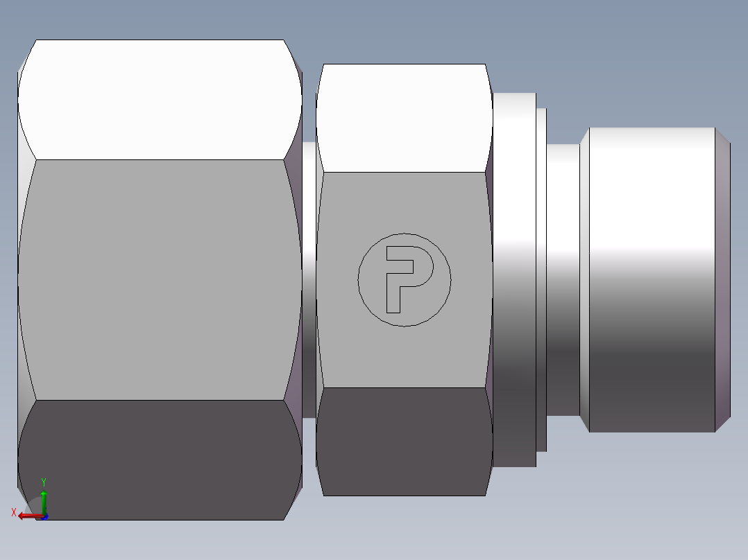 直通公制螺纹组合接头、2MD-22-24WD后视图