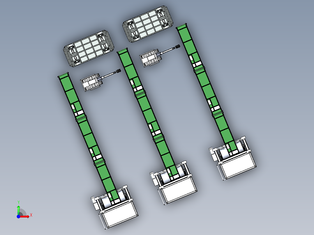 物料搅拌站与AGV运输模拟前视图