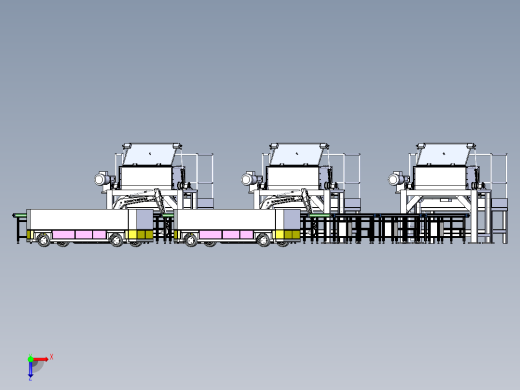 物料搅拌站与AGV运输模拟俯视缩略图