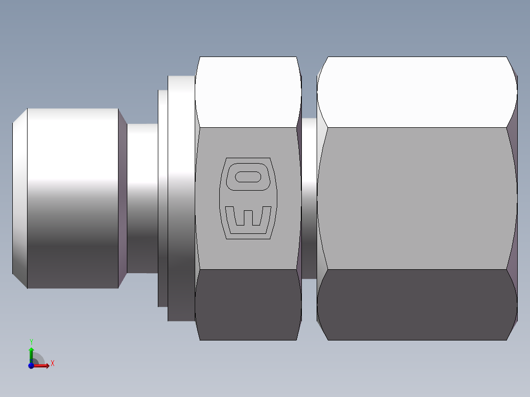 直通公制螺纹组合接头、2MC-14-16WD前视图